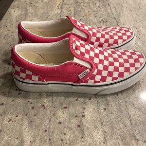 Vans PINK Checkerboard Slip On Sneakers US 5.5 Juniors